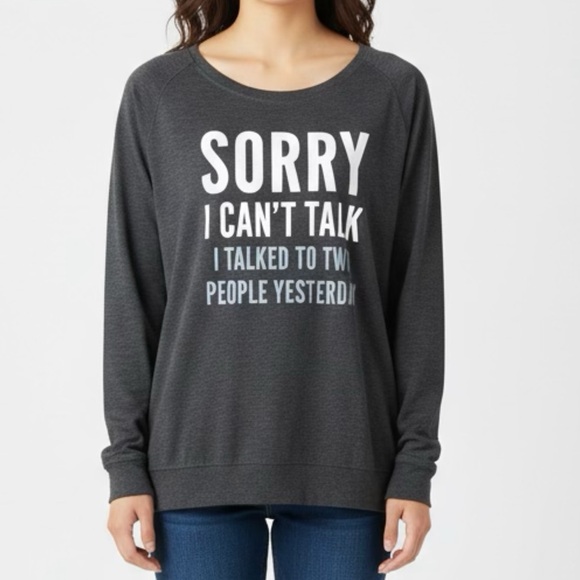 instant message Sweaters - Gray Graphic Sweatshirt